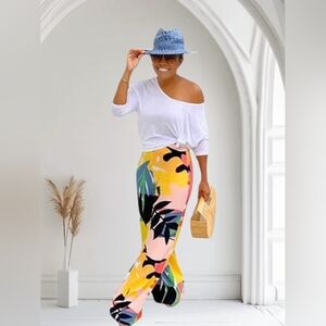 SHEIN PARADISE PALAZZO PANTS GORGEOUS COLORS WIDE LEGS PLUS SIZE 3XL NIP